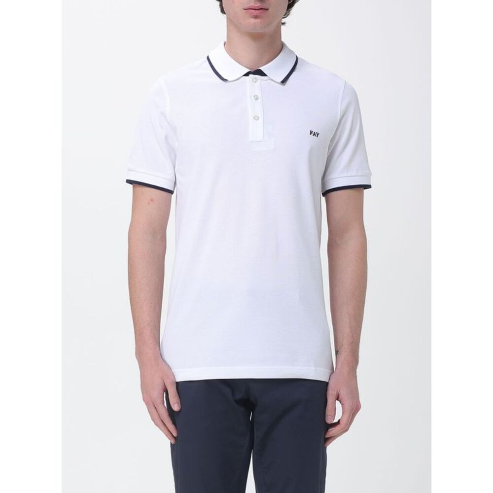 Fay Men Cotton Polo Shirt With Logo Fay